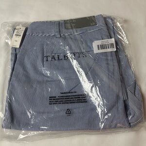 NWT Talbots Wide Leg Crop Blue White Stripe Sz 10P Petite New